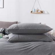 soft and durable jersey cotton pillowcase set 🛏️ - elegant gray, king size (20”x36”) - pack of 2 logo