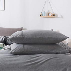 img 4 attached to Soft and Durable Jersey Cotton Pillowcase Set 🛏️ - Elegant Gray, King Size (20”x36”) - Pack of 2