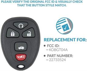 img 1 attached to Enhanced Keyless2Go Replacement Car Key Fob with Remote Start for 22733524 KOBGT04A Malibu Cobalt G5 G6 Grand Prix Lacrosse Allure