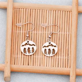 img 1 attached to 🏔️ BEKECH Mountain Earrings: Mountain Range Peak Forest Pendant Earring Gift for Outdoor Wilderness Enthusiasts, Mountain Climbing & Hiking Lovers - Girls, Women