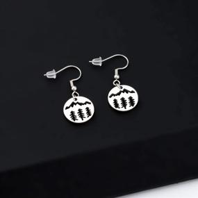 img 2 attached to 🏔️ BEKECH Mountain Earrings: Mountain Range Peak Forest Pendant Earring Gift for Outdoor Wilderness Enthusiasts, Mountain Climbing & Hiking Lovers - Girls, Women