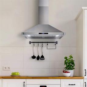 img 3 attached to 🔥 Upgrade Your Kitchen with the Cosmo 63175S Wall Mount Range Hood - Ductless Convertible Duct, Chimney-Style Vent, LEDs Light, Stainless Steel Design