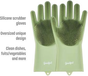 img 3 attached to 🧤 Goodful Silicone Kitchen Rubber Gloves: Oversized, Reusable, Waterproof, and Unique Design - Perfect for Dishwashing, Fruits/Vegetables, and More!