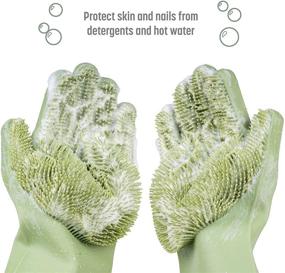 img 2 attached to 🧤 Goodful Silicone Kitchen Rubber Gloves: Oversized, Reusable, Waterproof, and Unique Design - Perfect for Dishwashing, Fruits/Vegetables, and More!