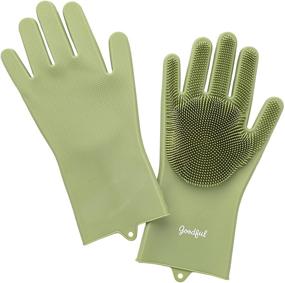 img 4 attached to 🧤 Goodful Silicone Kitchen Rubber Gloves: Oversized, Reusable, Waterproof, and Unique Design - Perfect for Dishwashing, Fruits/Vegetables, and More!