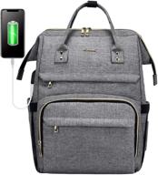 🎒 grey laptop backpack for women: fashionable travel bags, business computer purse, work bag with usb port logo