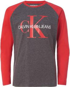 img 1 attached to 👕 Calvin Klein Split Sleeve FA21 Boys' Tops, Tees & Shirts in 16