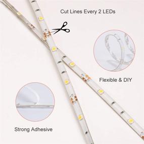 img 1 attached to 💡 DANCRA Waterproof LED Light Strip: Battery Powered, 2x2.62ft, 3000K Warm White Flexible Rope Lights for Bedroom, Living Room, Kitchen, Cabinet, Under Counter