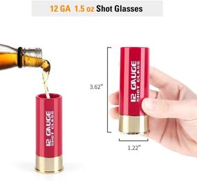 img 3 attached to 🍻 MyMealivos 12 Gauge Shot Glasses - Set of 4: The Perfect Party Essential!