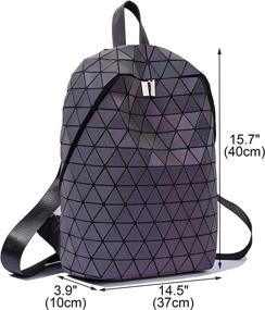 img 2 attached to Geometric Backpacks Holographic Reflective Irredescent Backpacks for Casual Daypacks