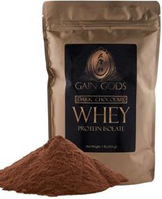 img 1 attached to 🍫 High-Quality GAIN GODS Dark Chocolate Whey Protein Isolate - 1 Pound: Grass Fed, Antibiotic Free, Hormone Free