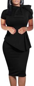 img 2 attached to 👗 Fashion Peplum Bodycon Sleeve Women's Clothing and Dresses from LAGSHIAN: Chic Style for Every Occasion