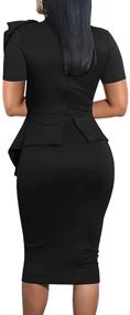 img 3 attached to 👗 Fashion Peplum Bodycon Sleeve Women's Clothing and Dresses from LAGSHIAN: Chic Style for Every Occasion