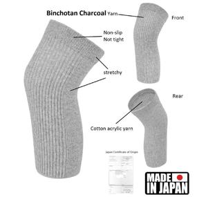 img 3 attached to 🏻 Premium Senior ICare Knee Warmers, Elastic Cotton Knee Sleeves - For Improved Circulation and Arthritis Joint Pain Relief, Knitted with Binchotan Charcoal Yarn, Made in Japan - One Pair for Women and Men