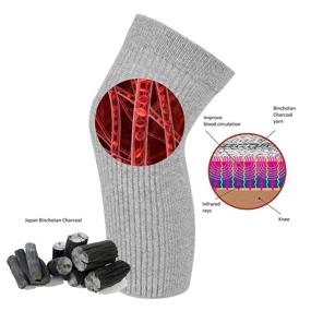 img 2 attached to 🏻 Premium Senior ICare Knee Warmers, Elastic Cotton Knee Sleeves - For Improved Circulation and Arthritis Joint Pain Relief, Knitted with Binchotan Charcoal Yarn, Made in Japan - One Pair for Women and Men