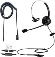 🎧 emaiker call center ip phone headset with rj9 jack: noise cancelling microphone for polycom vvx311,410,411,500, m5220e 5330e 5330 5340 avaya 1408 1416 5410 shoretel 230 420 480 nec landline desk phone logo