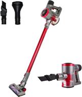 🔋 powerful tc-junesun stick cordless vacuum cleaner: efficient cleaning with quiet suction, fast charging, and lightweight design for home, hard floors, carpet, car - handheld and convenient! (red-brushless) logo