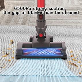 img 2 attached to 🔋 Powerful TC-JUNESUN Stick Cordless Vacuum Cleaner: Efficient Cleaning with Quiet Suction, Fast Charging, and Lightweight Design for Home, Hard Floors, Carpet, Car - Handheld and Convenient! (Red-Brushless)