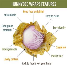 img 2 attached to 🐝 HUNNYBEE Reusable Beeswax Wrap (7 packs) - Food-Safe Beeswax Wraps - Organic Beeswax - Reusable Sandwich Wrap - Sustainable Gifts - Beeswax Wrapping with Natural Jojoba Oil