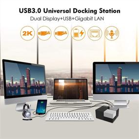 img 3 attached to 🔌 WAVLINK USB 3.0 Universal Docking Station with DVI/HDMI Dual Display, Dual USB 2.0 Ports, Dual USB 3.0 Ports, Gigabit Ethernet, Quick Charging | Windows Mac OS Compatible