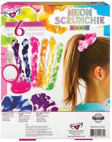 img 3 attached to Набор Fashion Angels DIY Neon Tie Dye Scrunchie Kit - создает 6 резиновых резинок с дизайном единорога и в комплекте идет расческа-попап - набор аксессуаров для волос для девочек старше 8 лет.