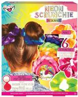 fashion angels diy neon tie dye scrunchie kit - makes 6 scrunchies with unicorn design pop-up brush - do it yourself hair accessories set for tweens and girls 8+ years old logo