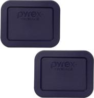 pyrex bundle - 2 pack: 7213-pc 1.9-cup dark blue plastic food storage lids логотип