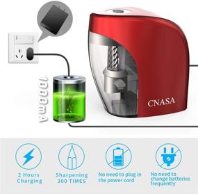 img 3 attached to 🖊️ CNASA Electric Pencil Sharpener: Rechargeable, Fast Sharpening, Auto Stop - Ideal for School, Office, Home