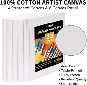 img 1 attached to All-in-One 33 Piece Canvas Painting Kit: Acrylic Paint Set with Stretched Canvas, Panel & Brushes - Ideal for Artists, Students and Kids