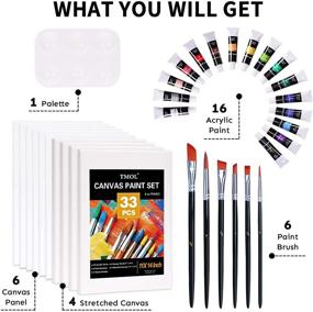 img 2 attached to All-in-One 33 Piece Canvas Painting Kit: Acrylic Paint Set with Stretched Canvas, Panel & Brushes - Ideal for Artists, Students and Kids