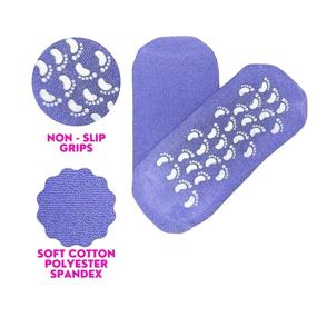 img 3 attached to 🧦 RUCCI Moisturizing Gel Socks with Essential Oils - Recommended for Rough Feet, Calluses, Cracked Heels & Dry Feet - Lavender Purple Unisex Socks for use with Favorite Lotions