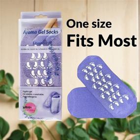 img 2 attached to 🧦 RUCCI Moisturizing Gel Socks with Essential Oils - Recommended for Rough Feet, Calluses, Cracked Heels & Dry Feet - Lavender Purple Unisex Socks for use with Favorite Lotions