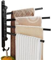 ello&allo oil rubbed bronze swivel towel rack with hooks - 4-arm wall mounted towel bar for bathroom logo