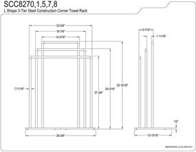 img 1 attached to Space-Saving Kingston Brass L Shape 3-Tier 🪴 Corner Towel Rack, Brushed Nickel – Durable Steel Construction