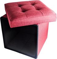 🔴 burgundy red co. 15x15 folding cube storage ottoman with padded seat логотип