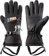 nicewin ski gloves for men women: waterproof, insulated snow gloves with zipper pocket and touchscreen compatibility логотип