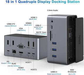 img 3 attached to Enhanced USB C Docking Station with Quadruple Display, 4K HDMI+SSD Enclosure+VGA Display+Ethernet & More - For MacBook Pro Air, Dell XPS 13, HP x360 & Type-C Laptops
