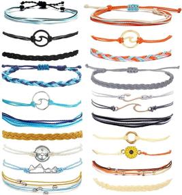 img 2 attached to 🌻 Trendy Handmade Sunflower String Bracelets: Fashionable Bohemian Jewelry for Teen Girls and Women, Waterproof and Charms-Adorned Beach Ocean Wave Bracelet