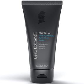 img 4 attached to Activated Charcoal Exfoliating Face Scrub for Men by Beau Brummell, 5 OZ. Tube – Natural Walnut Shell & Bamboo Scrub, Menthol-infused with Refreshing Cooling Sensation – Made in the USA