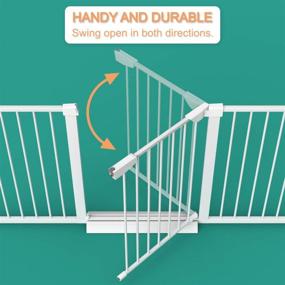 img 1 attached to 🚪 Fairy Baby Extra Wide Baby Gate: Premium Walk Thru Dog Gate for Child Safety | Fits 81.89"-84.65" House Doorways | Ideal for Kids and Pets