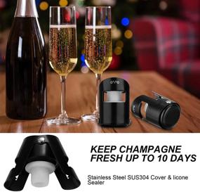 img 2 attached to OWO Champagne Stopper: Professional Stainless Steel Bottle Sealer for Sparkling Wine - 2 Pack