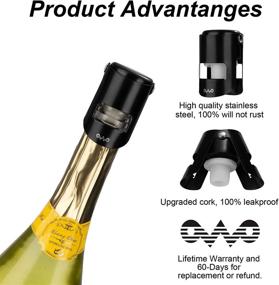 img 3 attached to OWO Champagne Stopper: Professional Stainless Steel Bottle Sealer for Sparkling Wine - 2 Pack