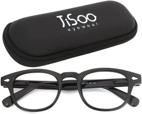 img 4 attached to 👓 JiSoo Blue Light Glasses: Fashionable Eyewear for Trendy Gamers with Spring Hinge, Black Frame