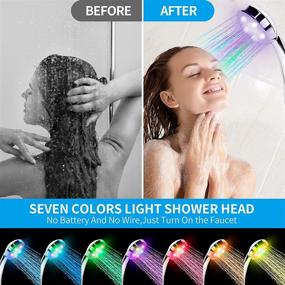 img 3 attached to Winztry LED Shower Head 7 Color: Battery-free Color Changing Handheld Shower Head, Polished Chrome LED Showerhead for Bathroom