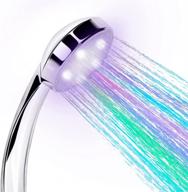 winztry led shower head 7 color: battery-free color changing handheld shower head, polished chrome led showerhead for bathroom logo