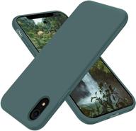 📱 otofly iphone xr case, 6.1 inch [silky soft touch series] premium liquid silicone rubber full-body protective bumper case for iphone xr (pine green) logo