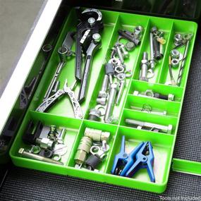 img 1 attached to OEM TOOLS 22213 10-Compartment Low-Profile Drawer Organizer Tray: Efficient Tool and Small Parts Organization for Work, Transport, and Tool Chests - High Impact ABS Construction, Green