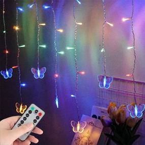 img 3 attached to 🦋 Yolight 13ft Butterfly Curtain Lights - 96 LED Fairy Lights with Remote, 8 Modes, Hanging Decoration for Girls Room, Garden, Wall, Ceiling, Party, Wedding, Christmas - Multicolor