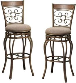 img 4 attached to 🪑 Poundex Y1437 Bobkona Prisca 29-Inch Seat Height Swivel Bar Stool (Set of 2) in Tan