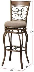 img 3 attached to 🪑 Poundex Y1437 Bobkona Prisca 29-Inch Seat Height Swivel Bar Stool (Set of 2) in Tan